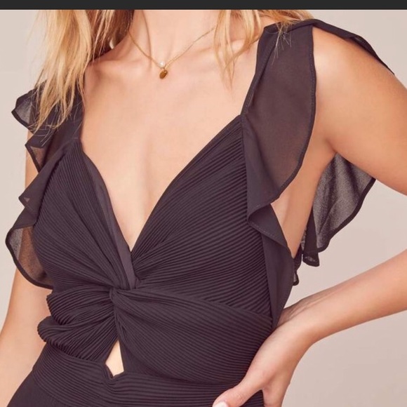 NEW ASTR the Label Black Golden Hour Wide -Leg Cutout Front Jumpsuit Siz… - Picture 5 of 15